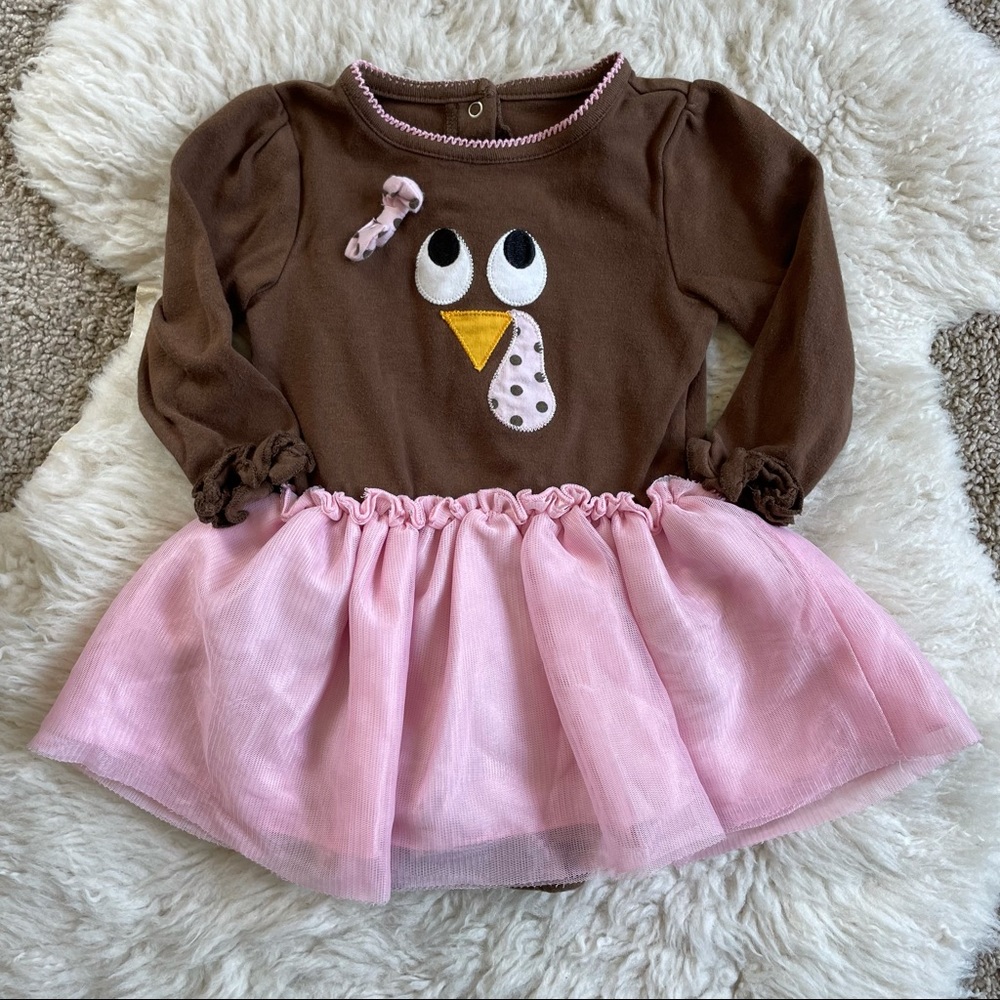 Thanksgiving Turkey Baby Tutu Onesie Dress 12-18m
